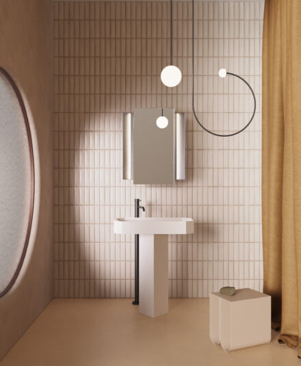 Salle de bains haut de gamme : Vasque Origami, aux lignes épurées et marquées s'inspirant de la rigueur de l'esthétique japonaise, par Ex.t - Disponible chez Hydropolis