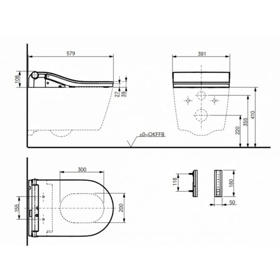 TOTO_WC_lavant_suspendus_WASHLET_RW_Dimensions