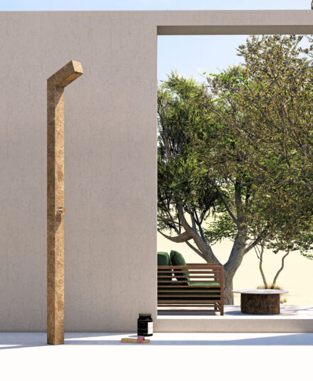 Korta Design_Outdoor_Shower_Stone Look Gris du Gent_ambient_bd